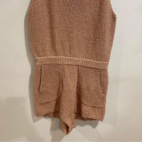 Free People Peach Declan Sleeveless Sweater Romper Sz M NWOT - Picture 4 of 14